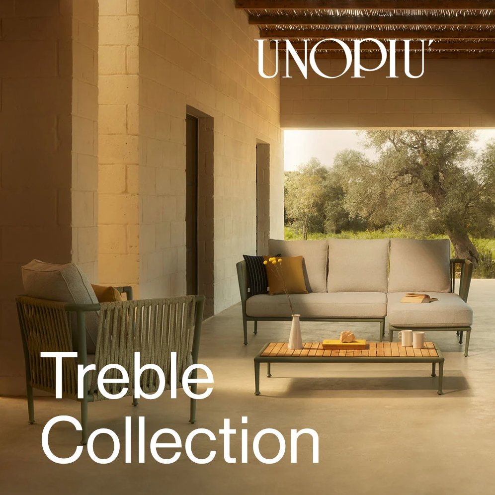 Entdecken Sie Treble by Unopiù: Leichtigkeit und Modularität für Ihren Outdoor-Bereich