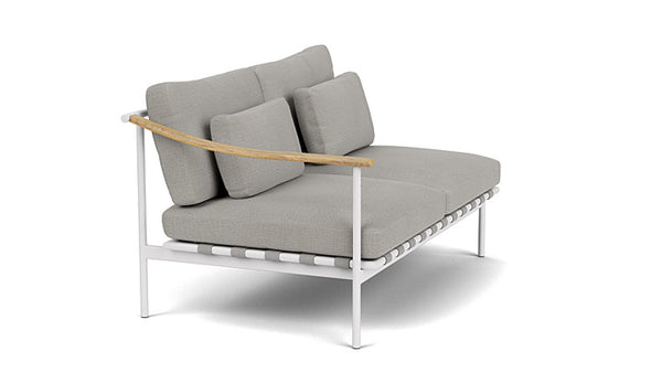 Around Deep Seating Zweisitzer mit Teakarmlehne links