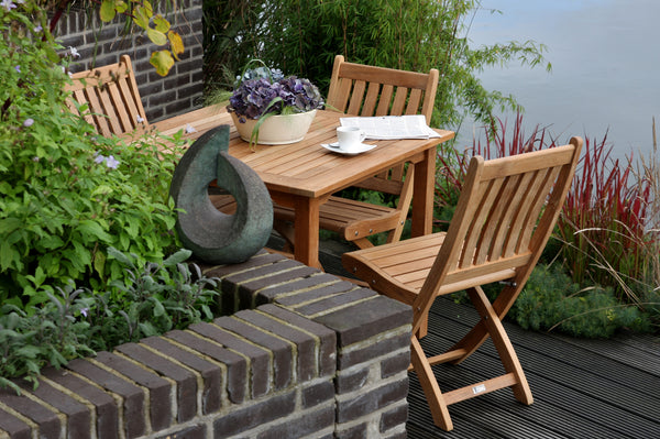 Traditional teak Theodora dining table 90 cm