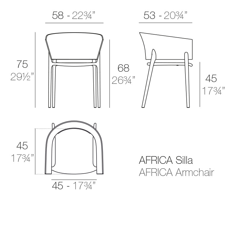 Africa Armstuhl von Vondom – Stapelbar