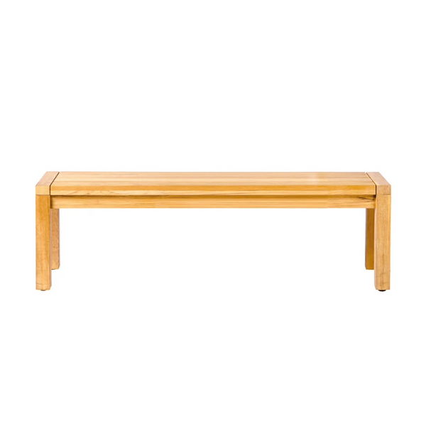 Traditional teak Maxima garden bench without backrest 180 cm