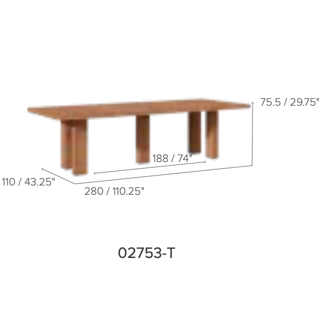 Tribù Suro dining table 280 cm 