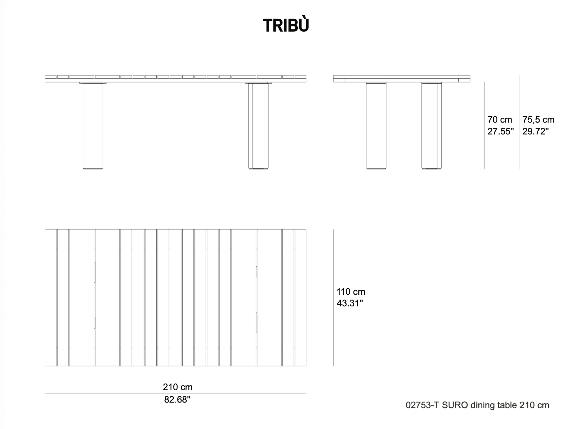 Tribù Suro Esstisch 210 cm