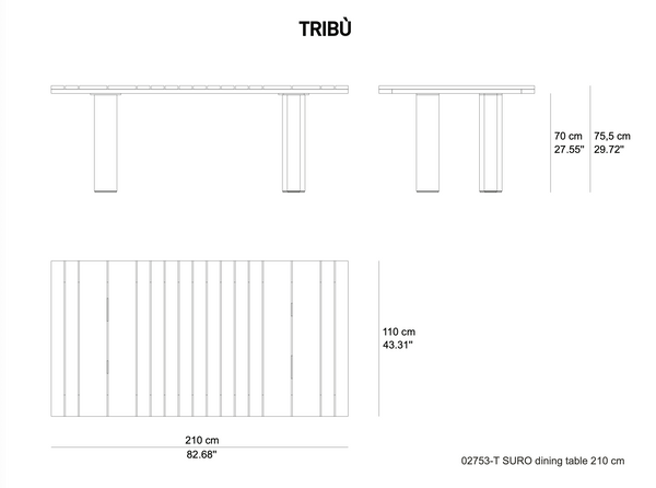 Tribù Suro Esstisch 210 cm