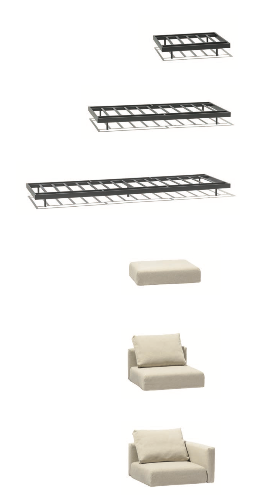 Todus Dongo modulares Eck-Loungesofa mit Hocker 363/274 cm