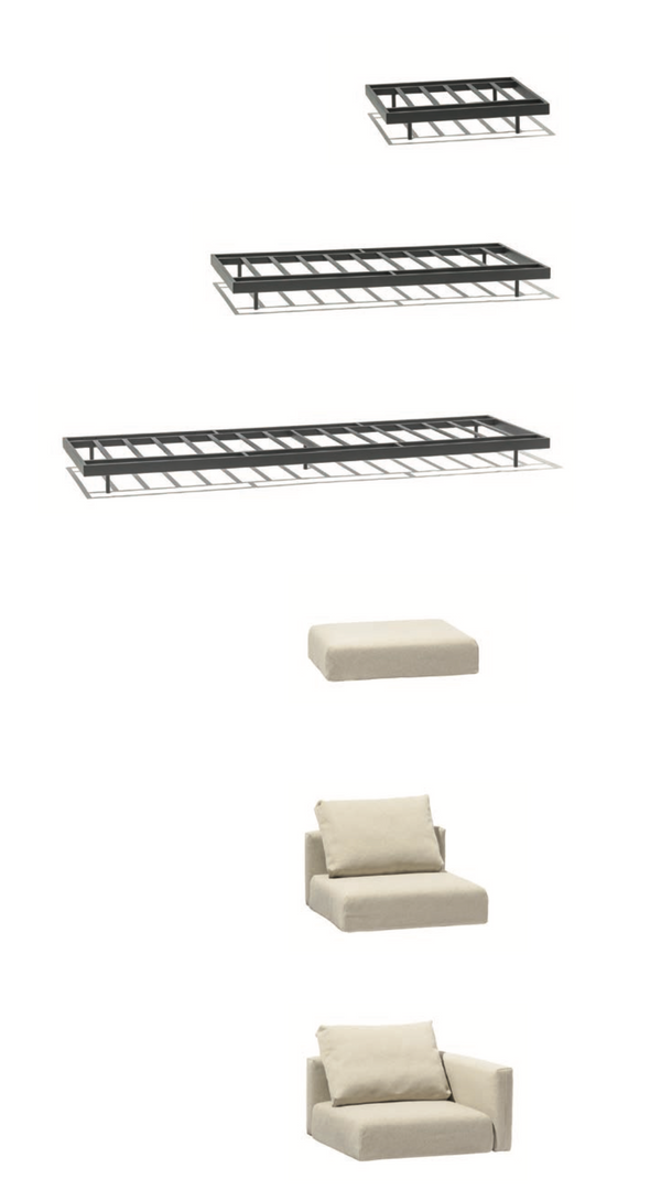 Todus Dongo modulares Eck-Loungesofa mit Tisch 361/184 cm