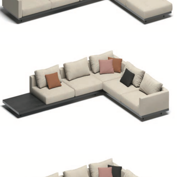 Todus Dongo modulares Eck-Loungesofa mit Tisch 361/274 cm