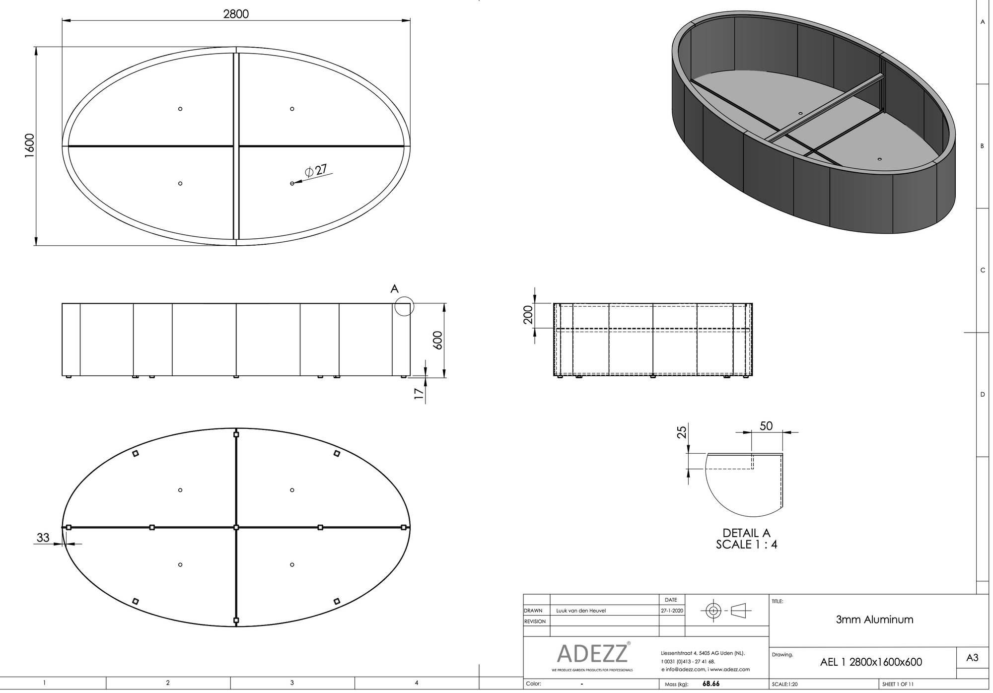 Adezz Ellipse en aluminium 