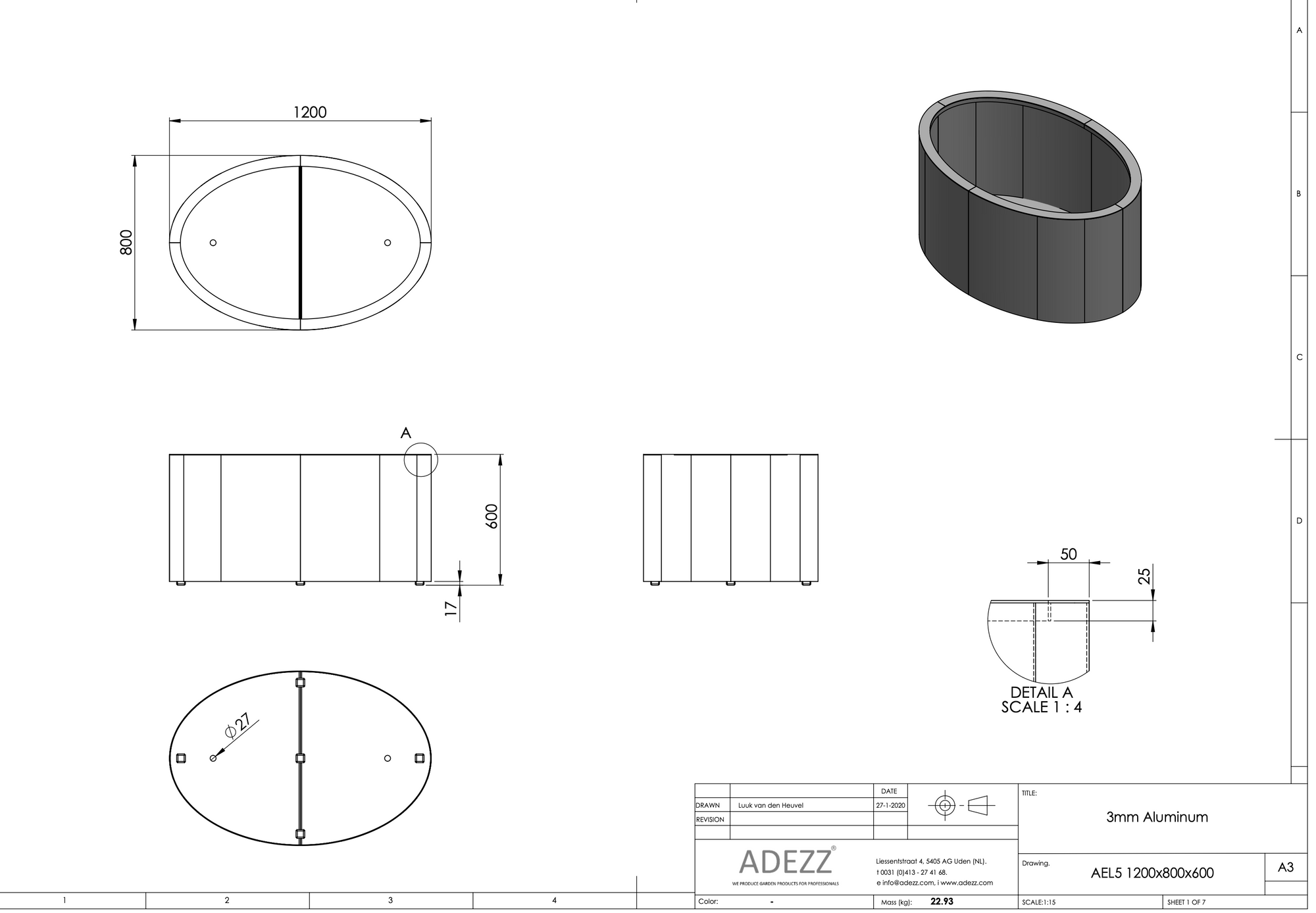 Adezz Ellipse en aluminium 