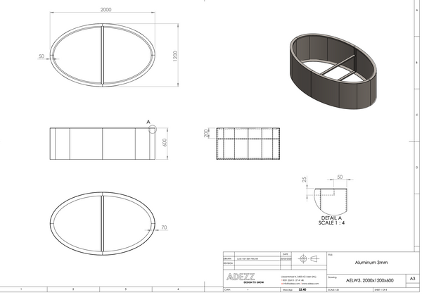 Adezz Ellipse made of aluminum without base 