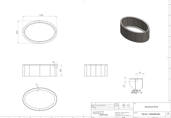 Adezz Ellipse made of aluminum without base 