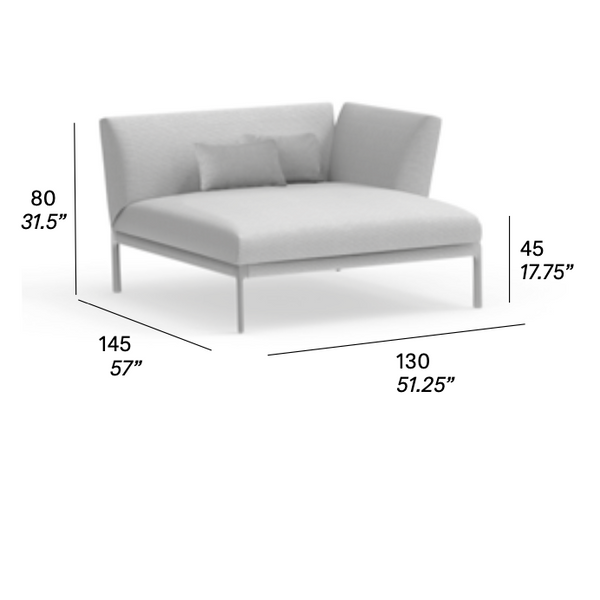 expormim Livit Chaiselongue-Modul mit Armlehne rechts