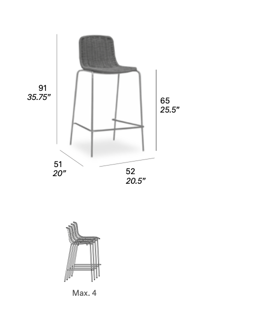 expormim Barstuhl Lapala niedrig 2er Set