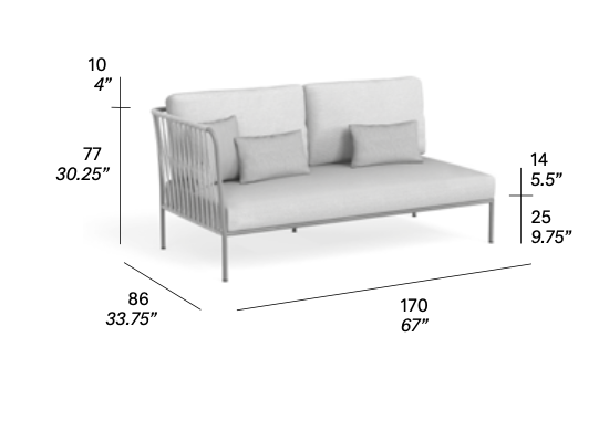 expormim Nido Armlehnensofa links 170 cm