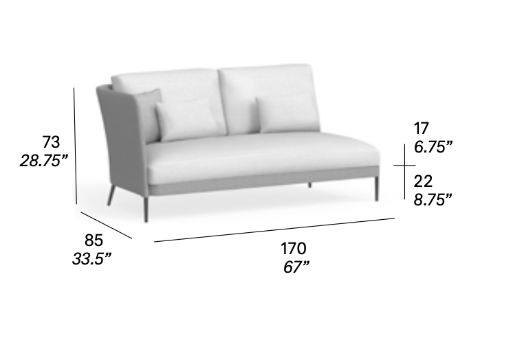 expormim Käbu Abschlusssofa Armlehne links