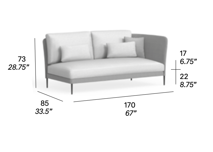 expormim Käbu Abschlusssofa Armlehne rechts