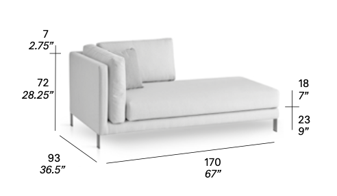 expormim Slim Chaiselongue mit Armlehne rechts