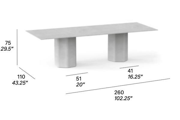 expormim Talo Esstisch 260 cm