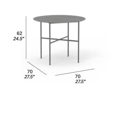 expormim niedriger Esstisch Grada Ø70 cm