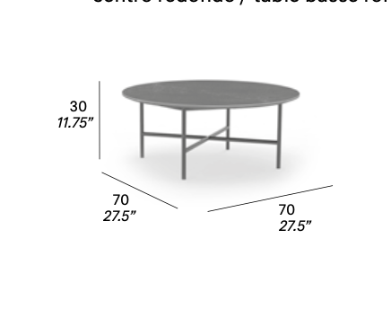 expormim niedriger Loungetisch Grada Ø 70 cm