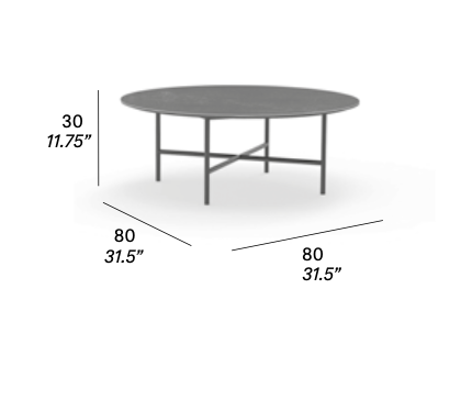 expormim niedriger Loungetisch Grada Ø 80 cm