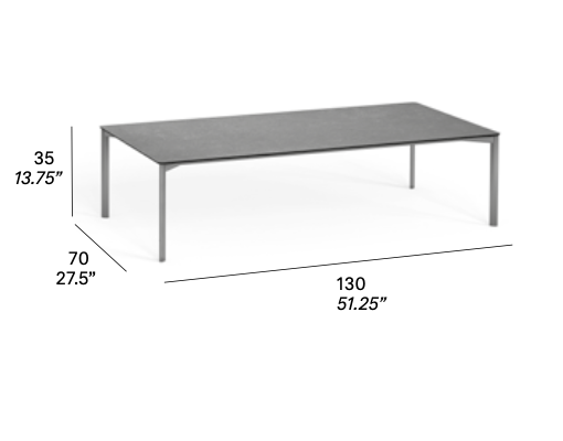 expormim Loungetisch Bare 130 cm