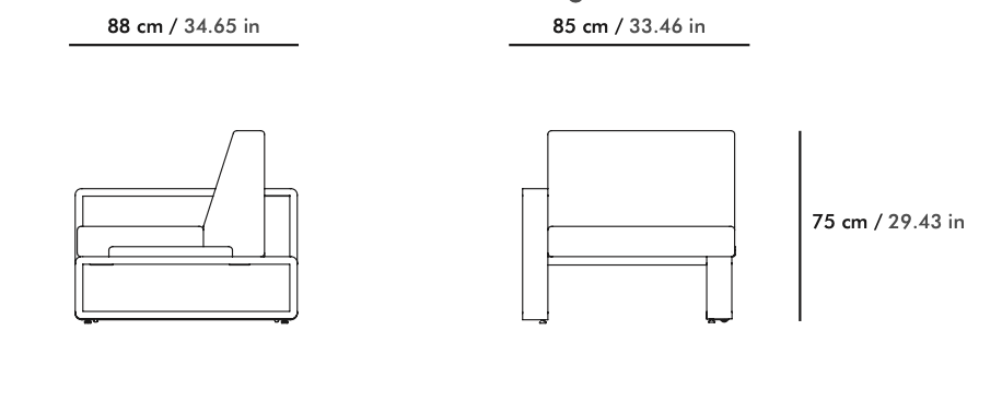 Ego Paris Sessel Kama mit Armlehne rechts