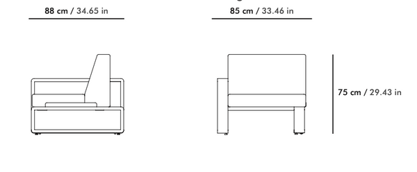 Ego Paris Sessel Kama mit Armlehne rechts