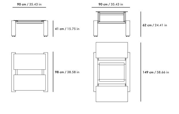 Ego Paris kleiner modularer Couchtisch Kama