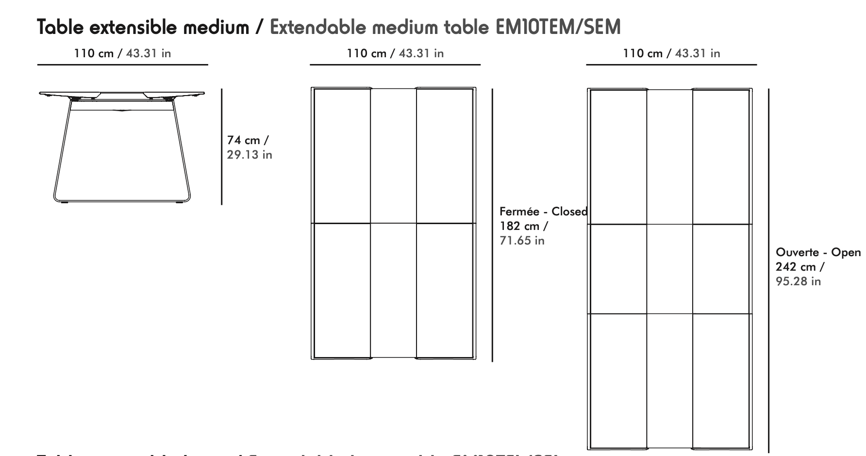 Ego Paris ausziehbarer Esstisch Extrados Medium 182/242 cm