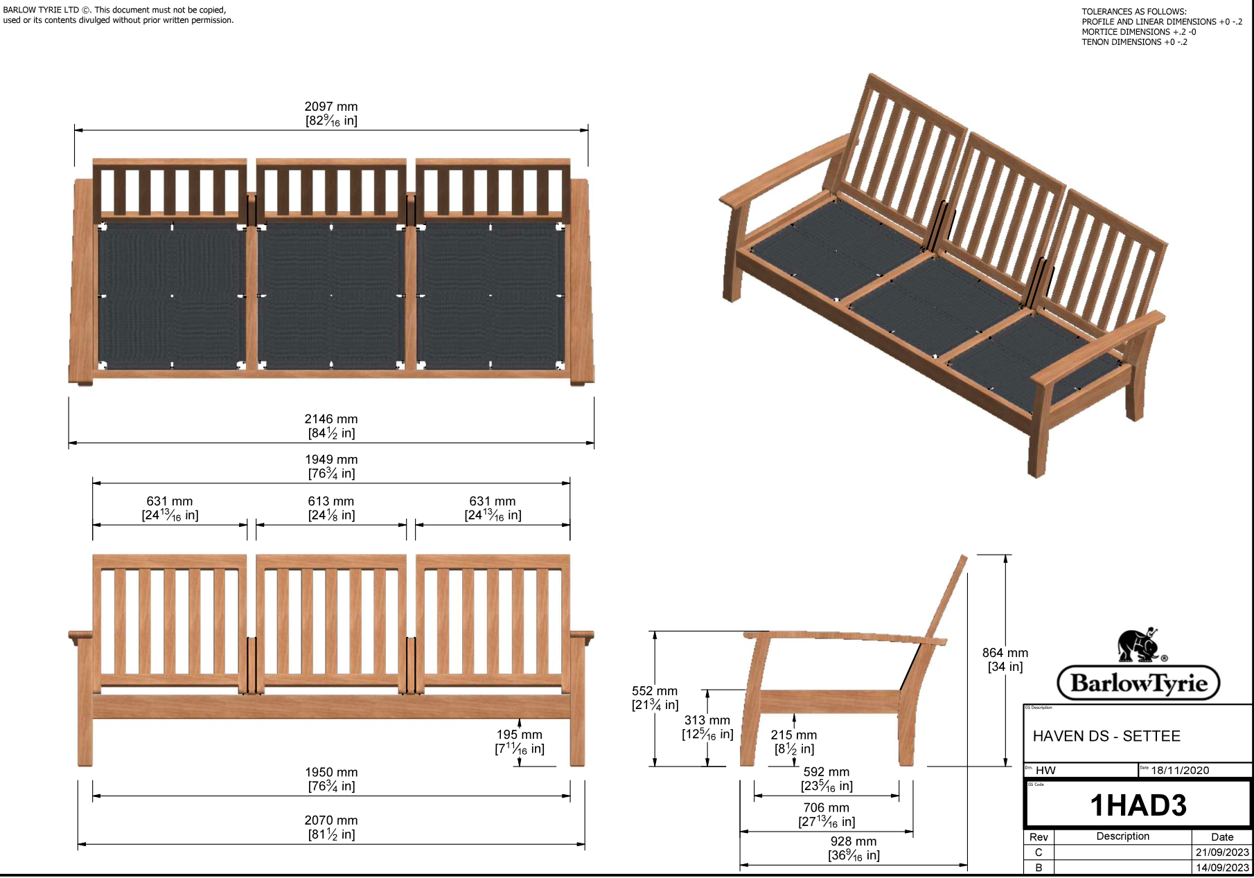 Haven Sofa 214 cm