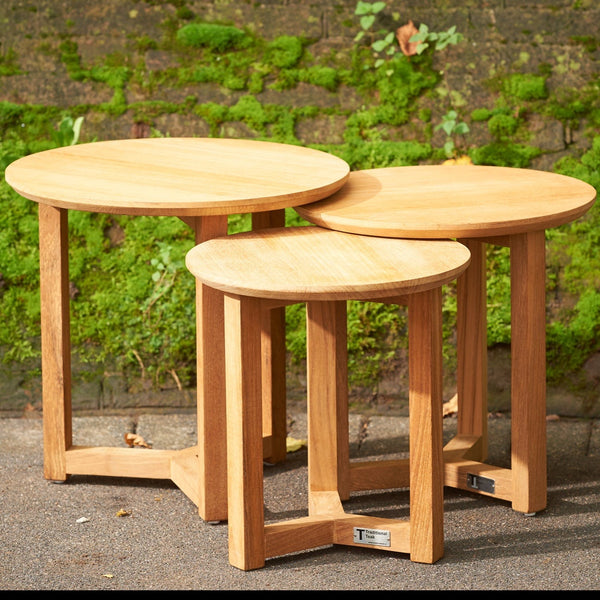 Traditional Teak Manon kleine runde Beistelltische