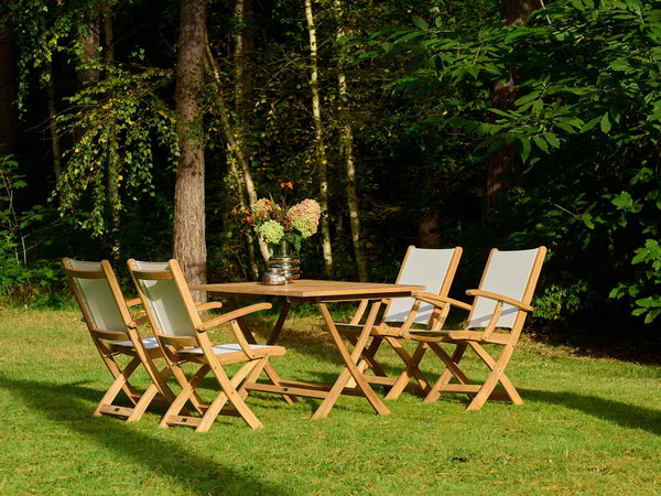 Traditional teak Sofia folding dining table, Ø90 cm