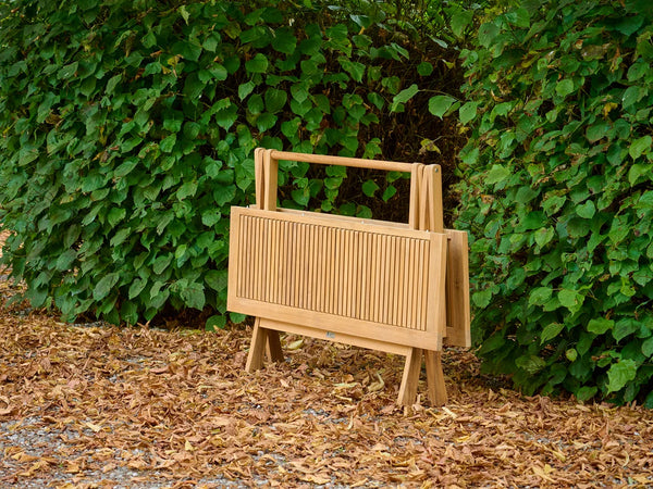 Traditional teak Sofia folding dining table, Ø90 cm