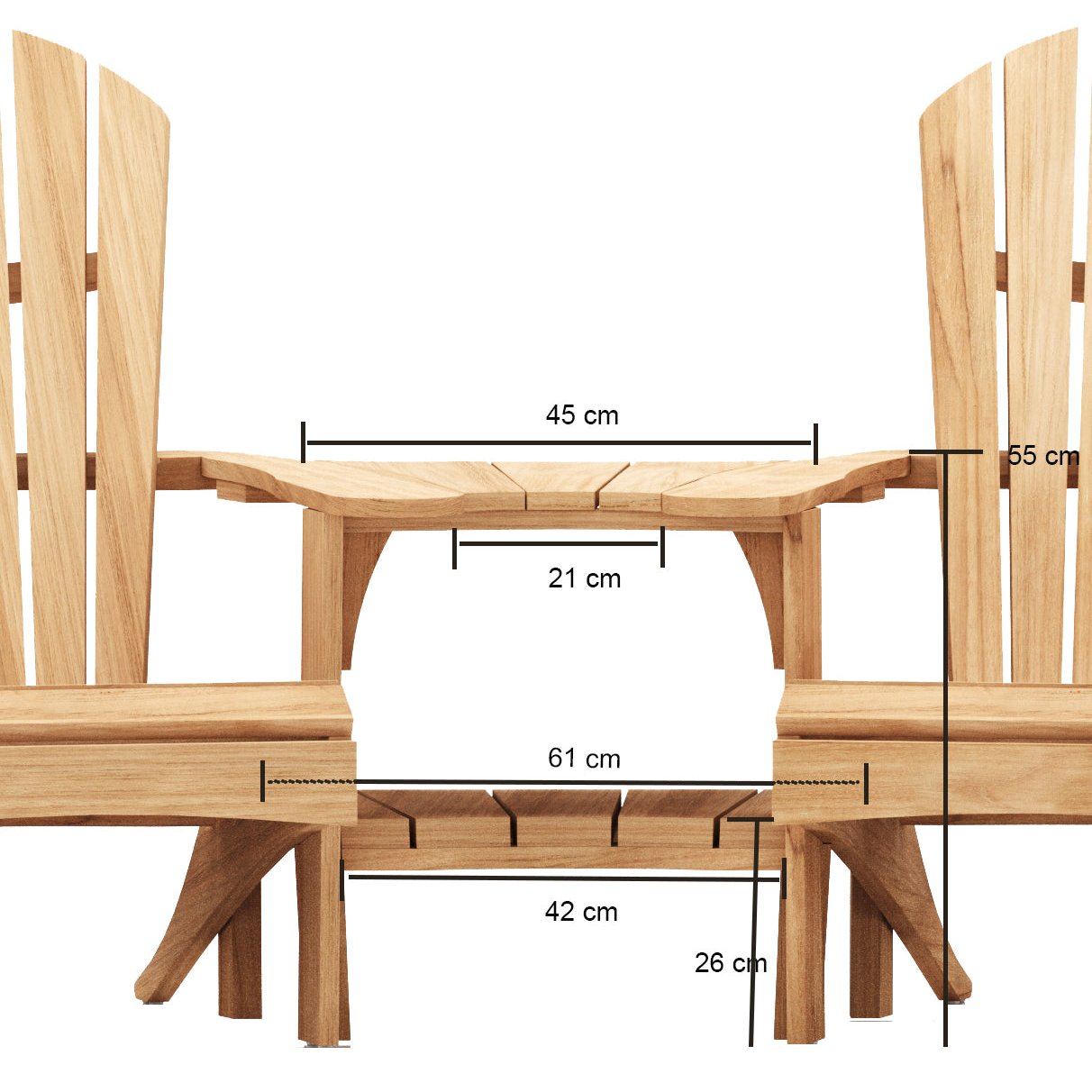 Traditional Teak Sienna In-Between-Tisch