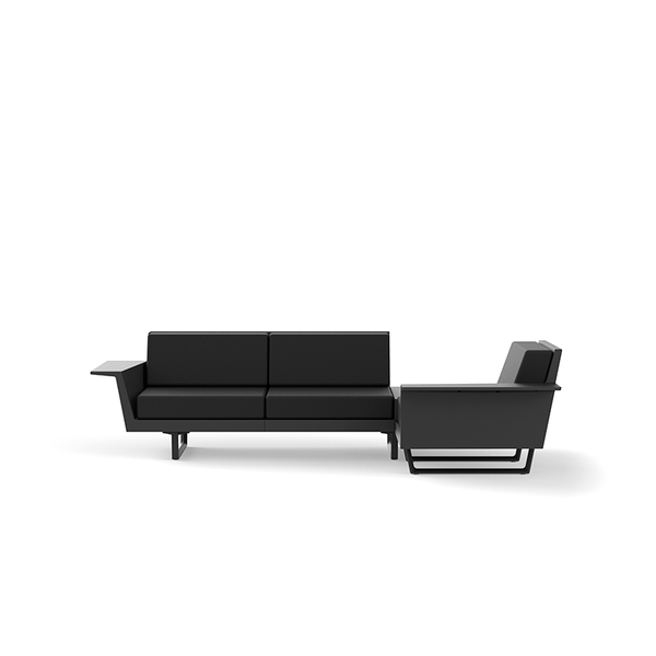 Vondom DELTA 3-Sitzer Lounge Ecksofa, links mit integriertem Tisch