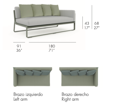 Gandia Blasco Flat Abschlusssofa Sectional 1 rechts