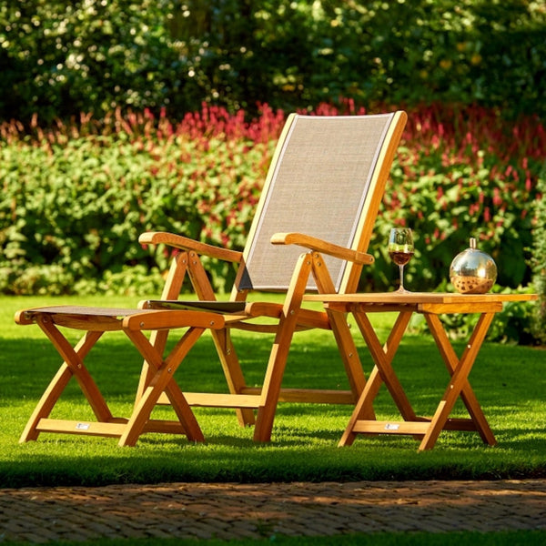 Traditional Teak Kate Recliner mit verstellbarer Rückenlehne