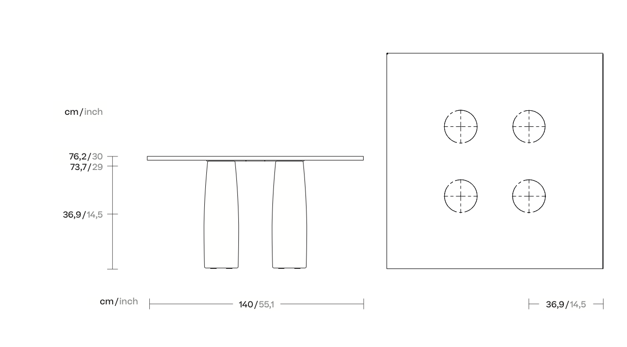 Kettal Il Colonnato table à manger marbre 140 cm