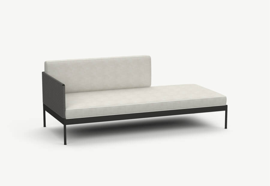 Roda Basket Sofa 3-Sitz 200x90x28 cm halbe Rückenlehne mit Seitenlehne links