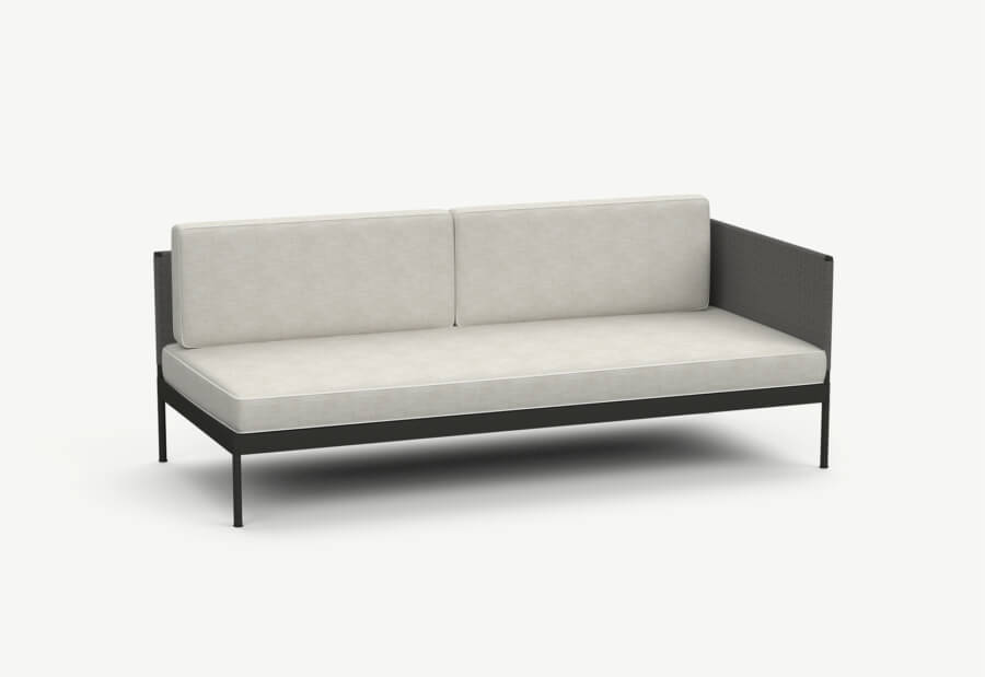 Roda Basket Sofa 3-Sitz 200x90x28 cm Rückenlehne mit Seitenlehne rechts